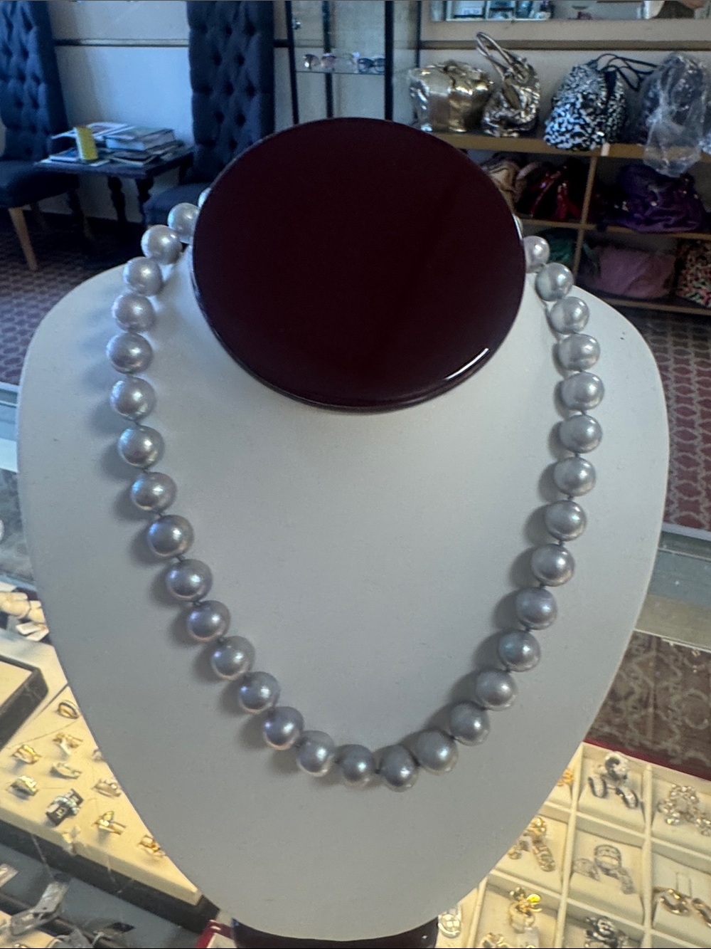 Classic Silver Pearl Necklace - Elegant Women's Jewelry